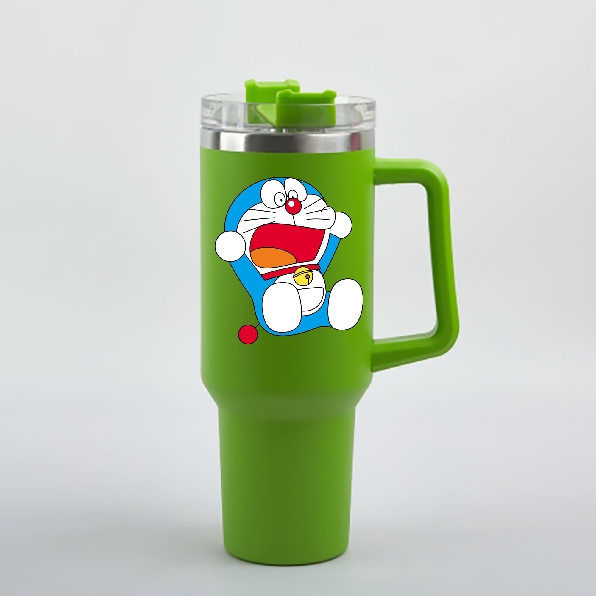 （画像用） ドラえもん Doraemon 1200mL車用タンブラー - クリスタルステッカー（プラスチックストロー付き）
